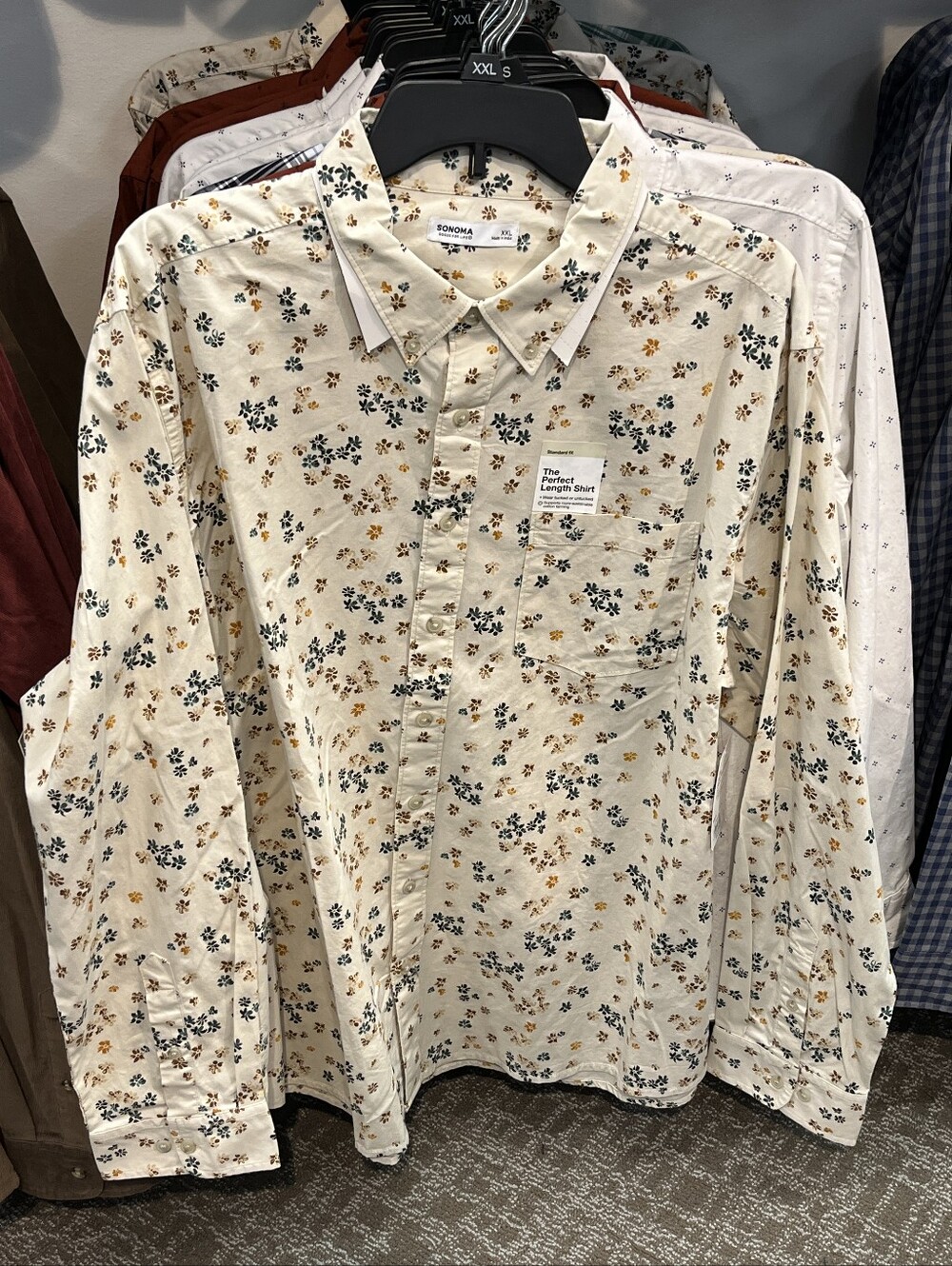 Sonoma Cream Floral Button-Down Shirt